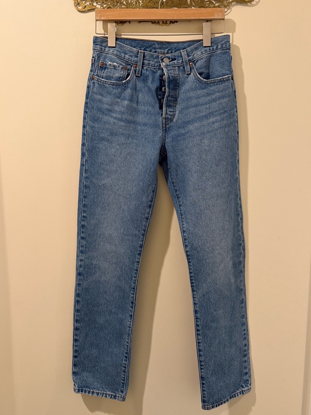 Levi's 501 Light Blue Slim Straight Jeans